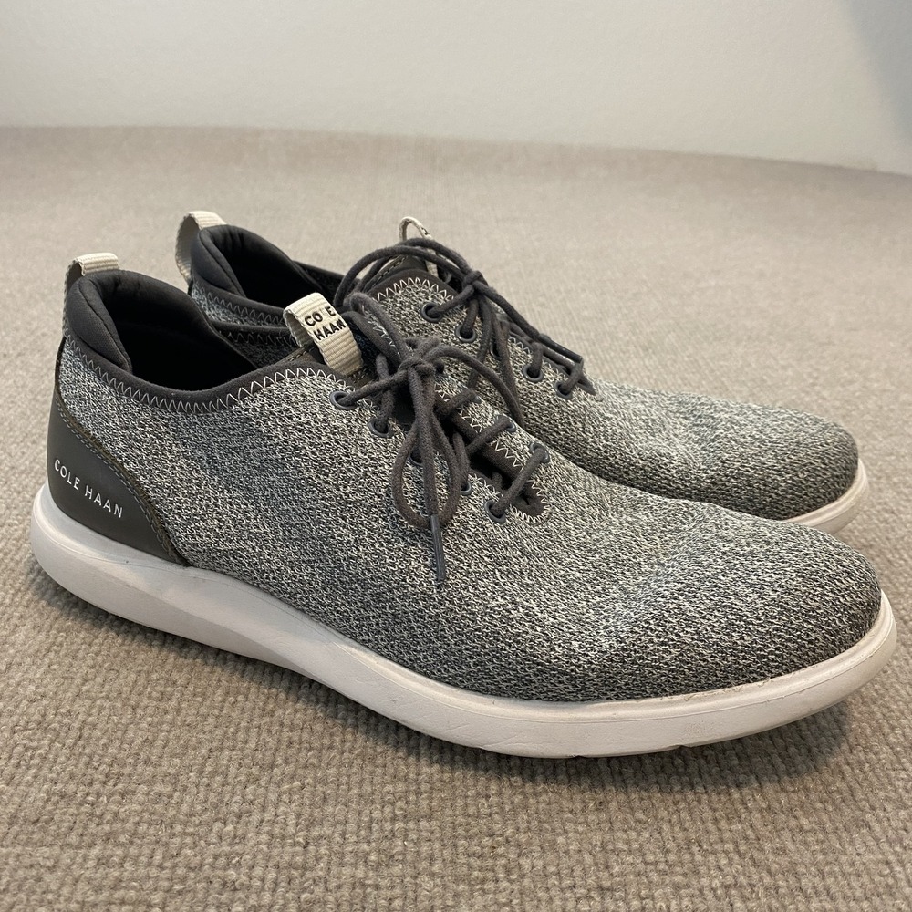 Cole Haan Grand.OS Shoes Mens Size 10.5 Gray Knit Lace Up Sneakers C30821
